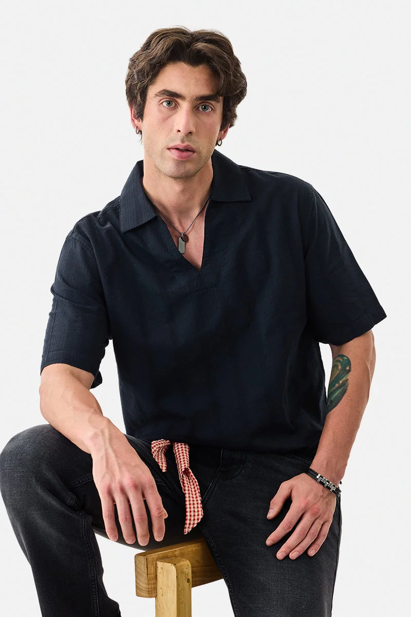 سنيتش Box Fit V Neck Popover Shirt